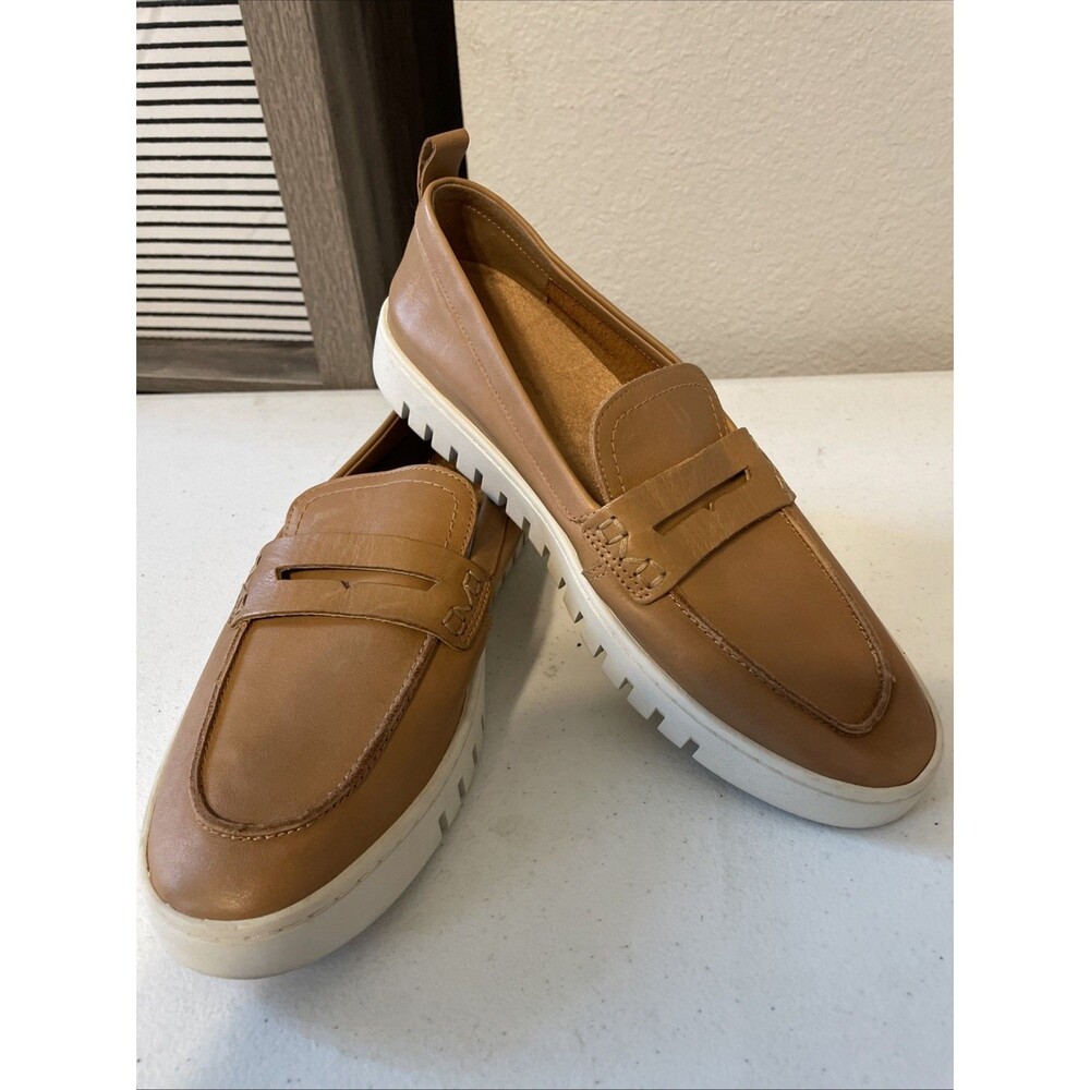 Vionic Uptown Loafer Camel Tan Leather Size 9